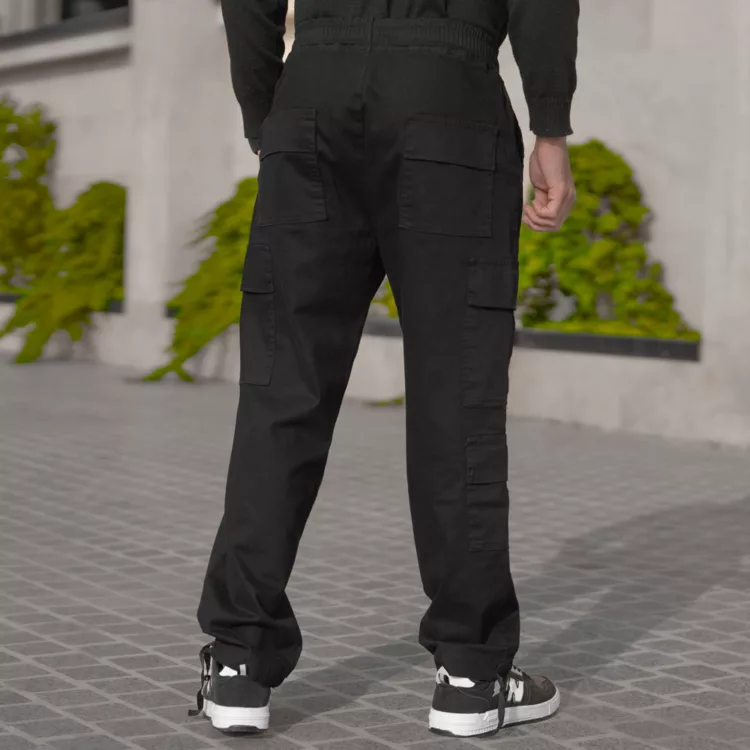 شلوار اسلش مردانه کارگو مشکی کد 28190