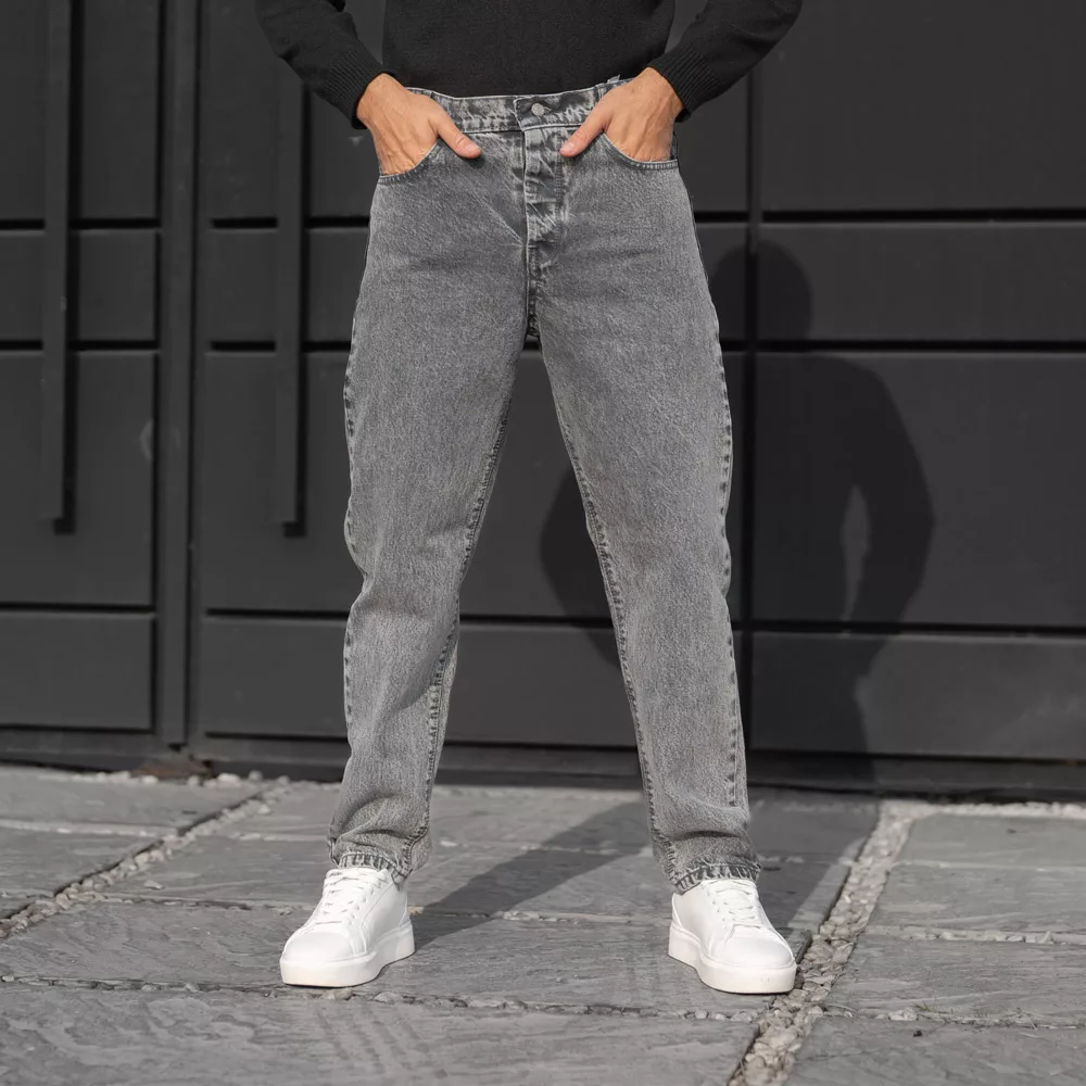 شلوار جین مردانه مام  خاکستری کد 28232