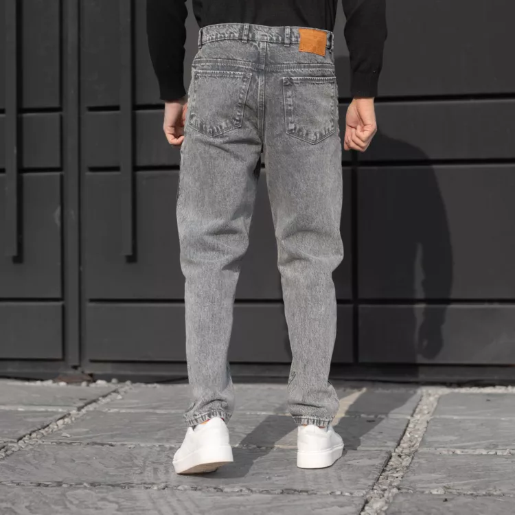 شلوار جین مردانه مام خاکستری کد 28232