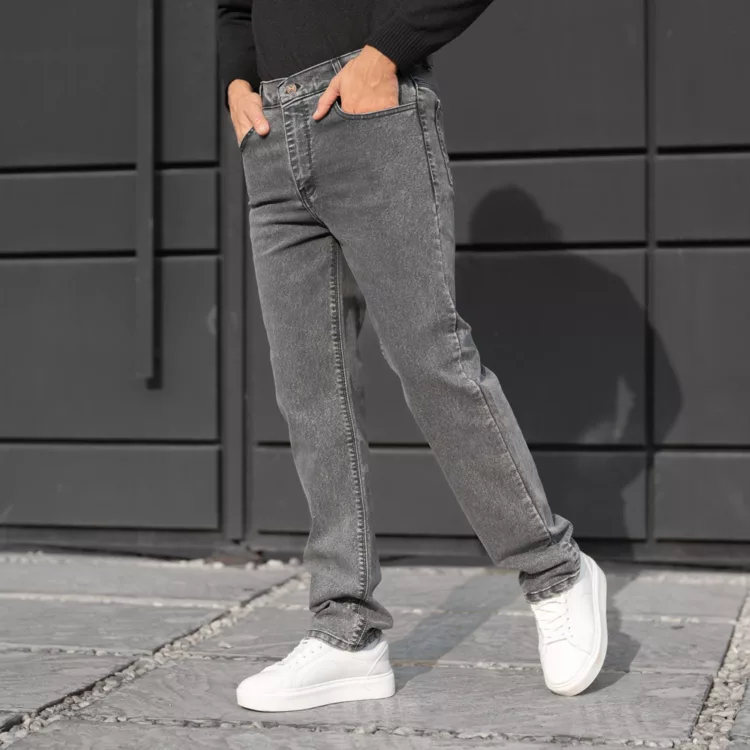 شلوار جین مردانه ذغالی کد 28227