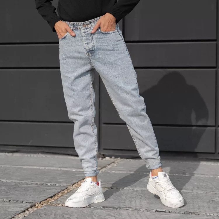 شلوار جین مردانه مام آبی روشن کد 28228