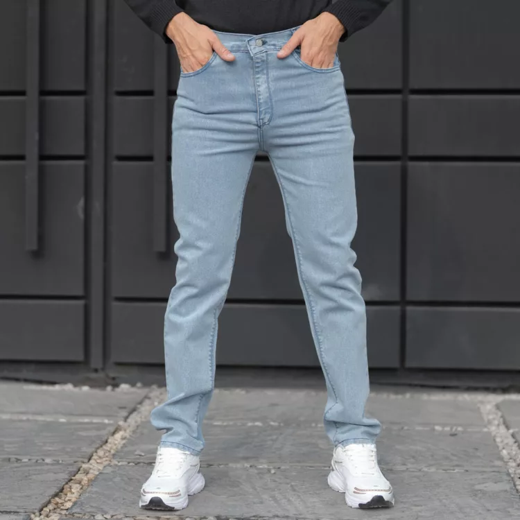 شلوار جین مردانه آبی روشن کد 28226