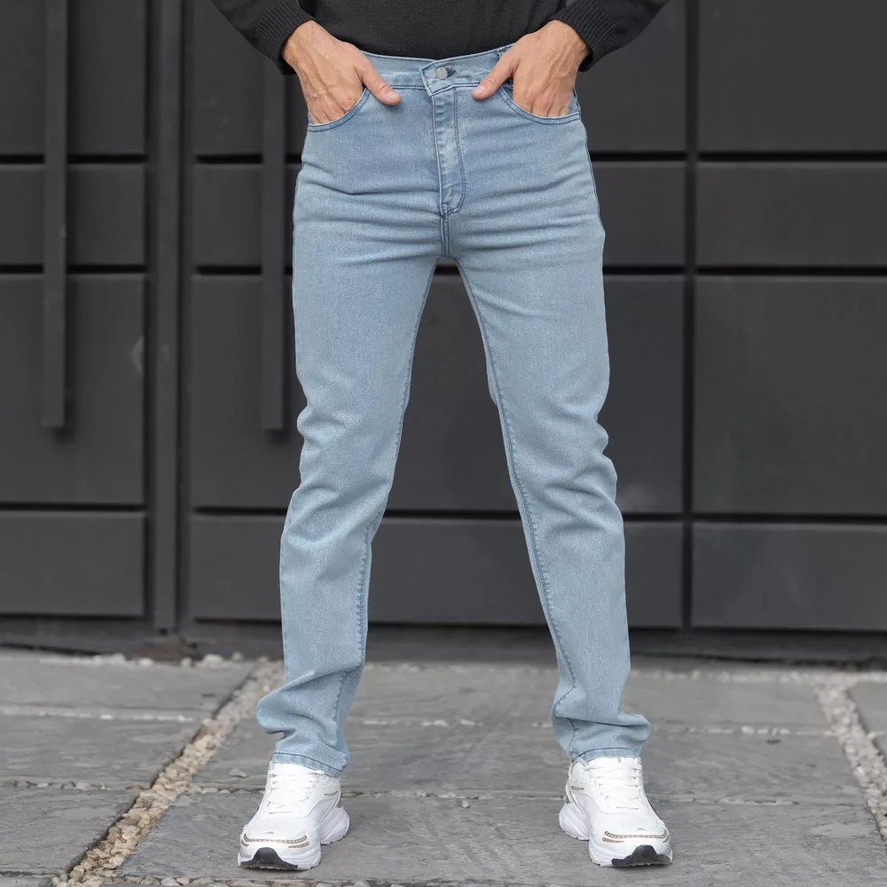 شلوار جین مردانه آبی روشن کد 28226