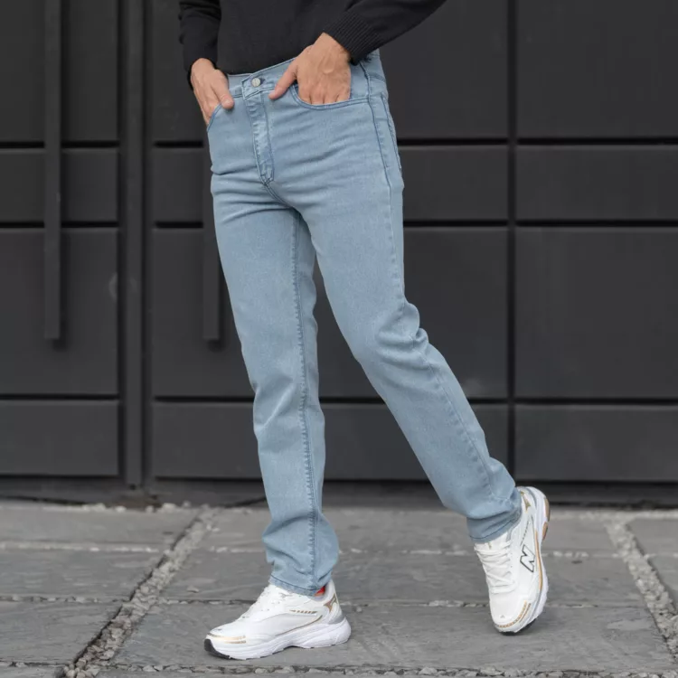 شلوار جین مردانه آبی روشن کد 28226