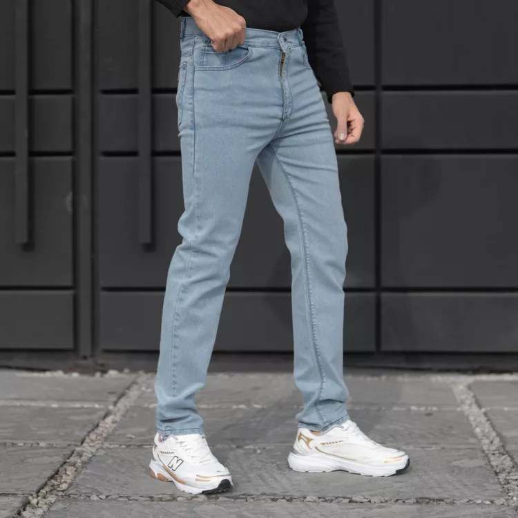 شلوار جین مردانه آبی روشن کد 28226