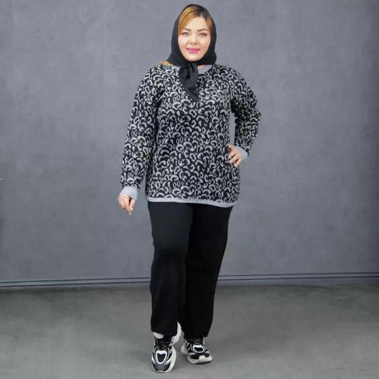 ست پلیور و شلوار دخترانه پلنگی کد 27939