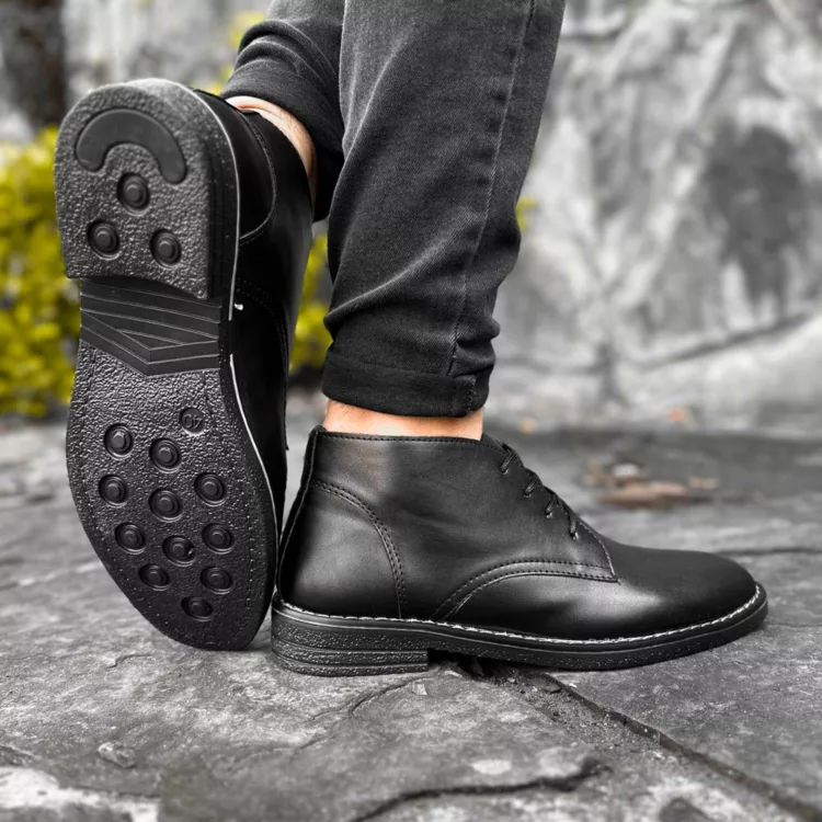 نیم بوت مردانه مشکی کد 27885