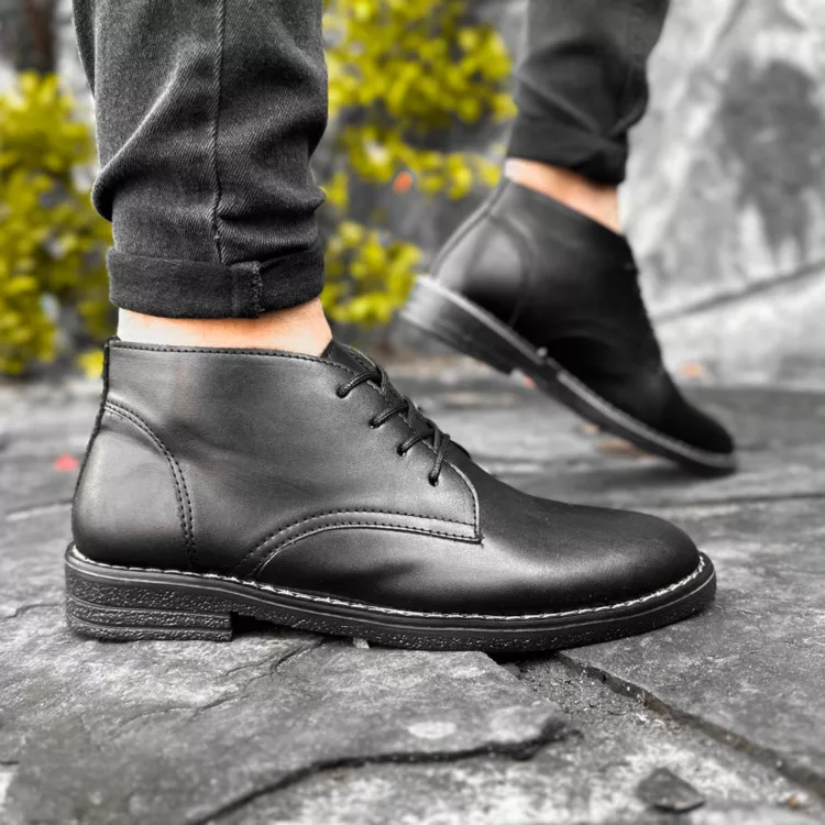 نیم بوت مردانه مشکی کد 27885