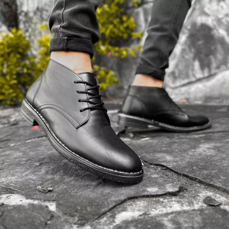 نیم بوت مردانه مشکی کد 27885