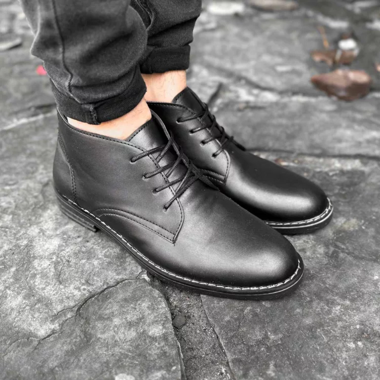 نیم بوت مردانه مشکی کد 27885