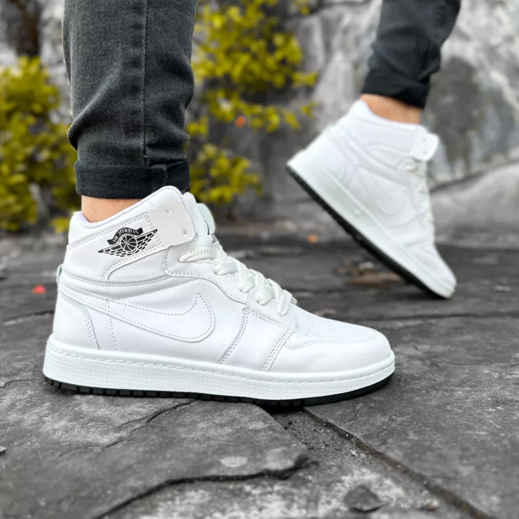 کتانی مردانه ساق دار نایک ایر جردن سفید کد 27781