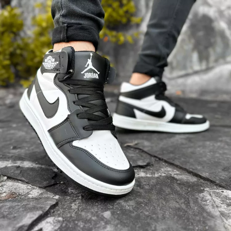 کتانی مردانه ساق دار نایک ایر جردن مشکی کد 27834