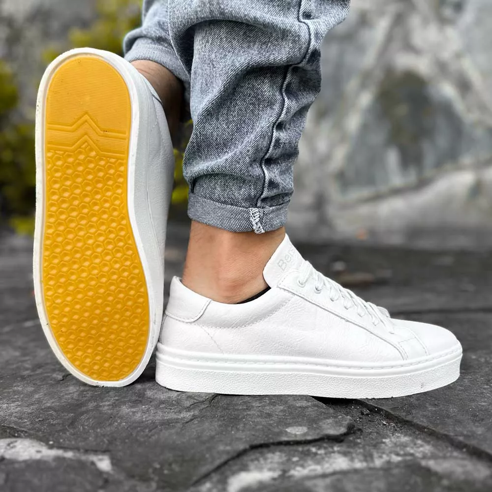 کتانی مردانه برشکا سفید کد 27840