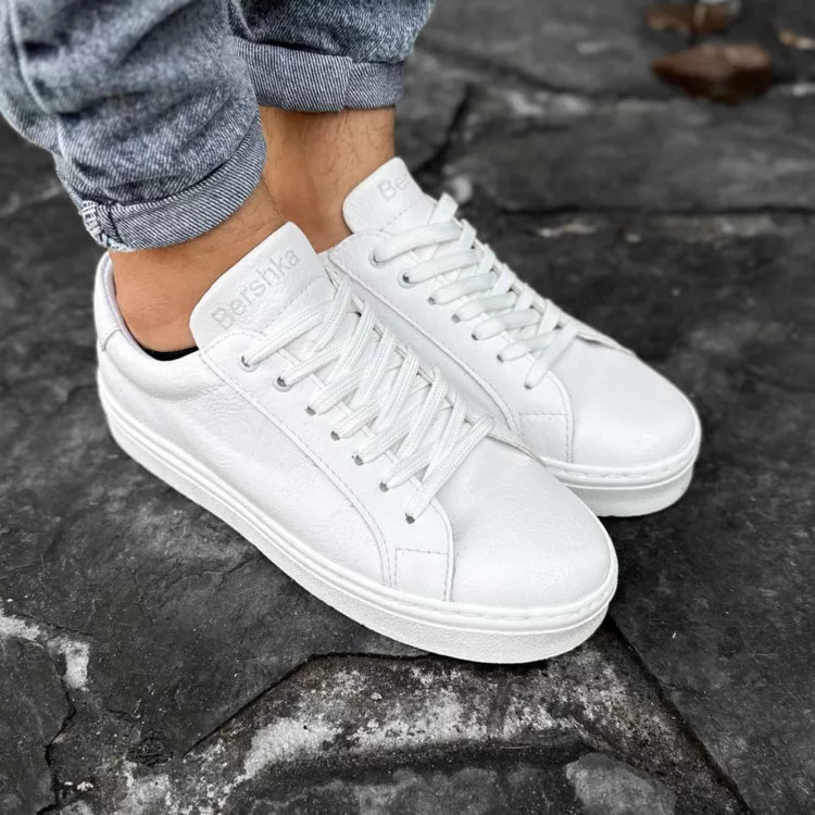 کتانی مردانه برشکا سفید کد 27840