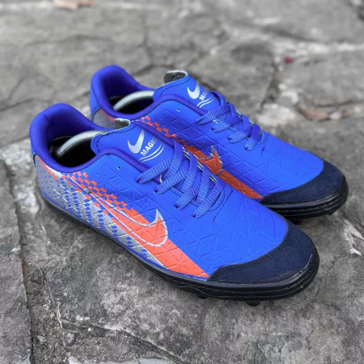 کتانی فوتبال استوک دار نایک آبی کاربنی کد 27733