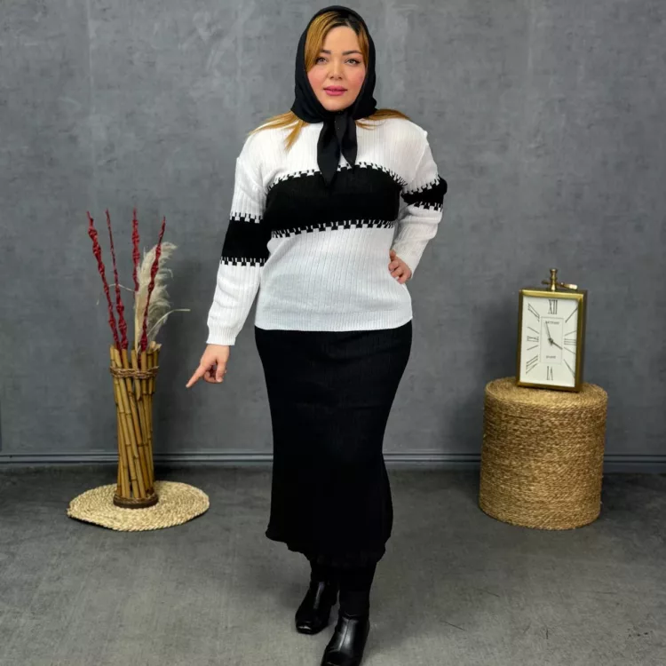 ست پلیور و دامن دخترانه کد 27970