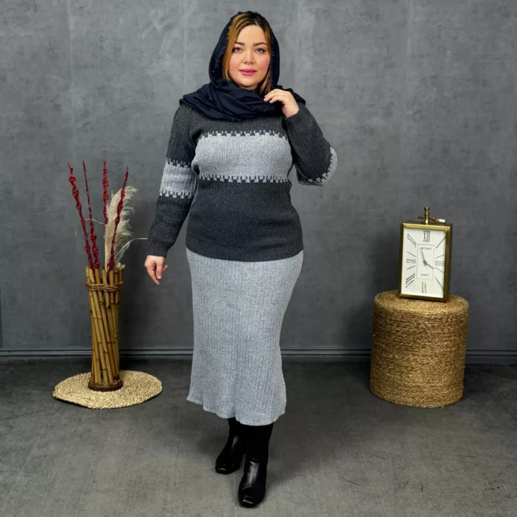 ست پلیور و دامن دخترانه کد 27970