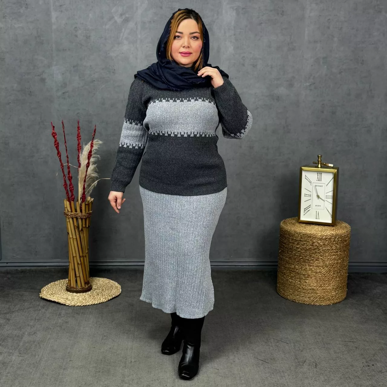 ست پلیور و دامن دخترانه کد 27970