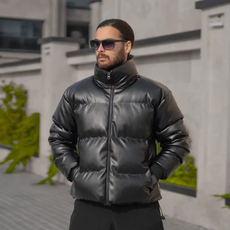 کاپشن مردانه باکسی چرم کد 28175