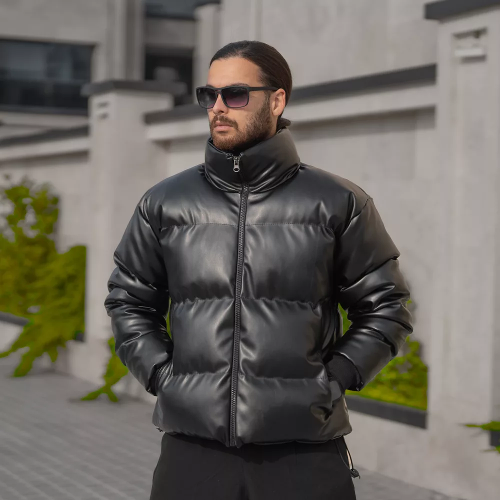 کاپشن مردانه باکسی چرم کد 28175