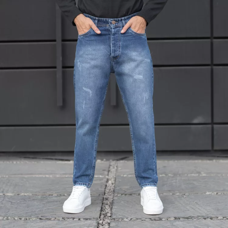 شلوار جین مردانه مام آبی کد 28241