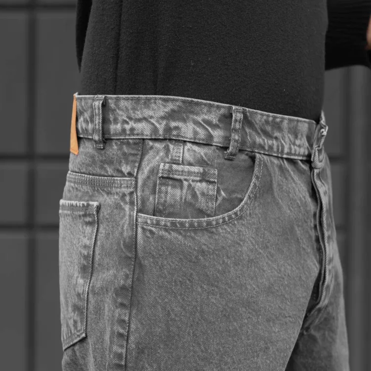 شلوار جین مردانه بگ خاکستری کد 28231