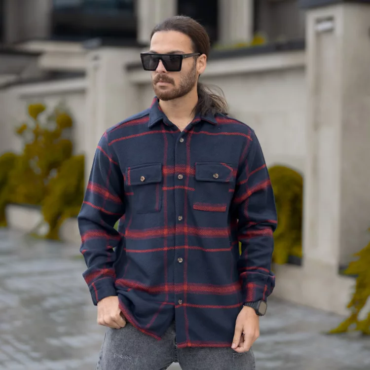 پیراهن مردانه پشمی چهار خونه کد 28251