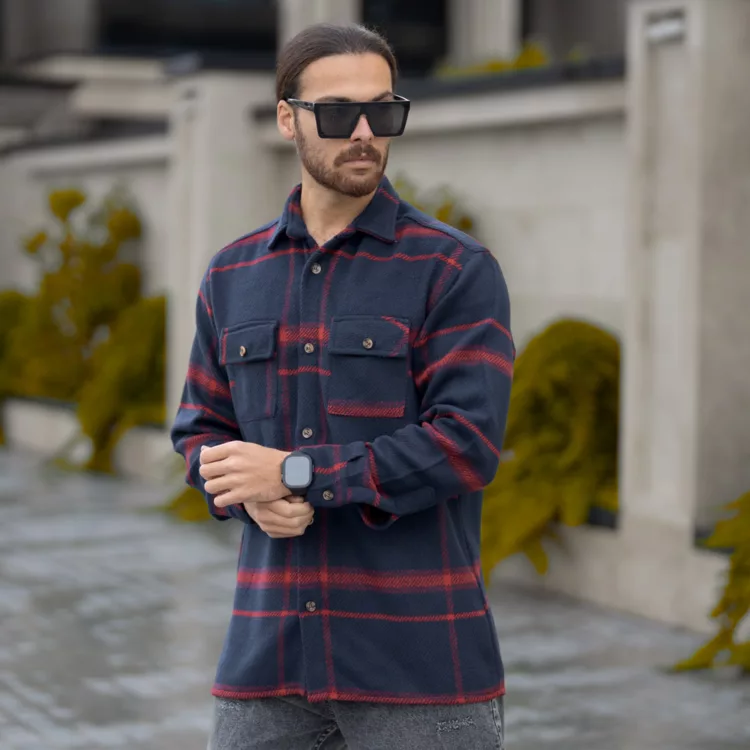 پیراهن مردانه پشمی چهار خونه کد 28251