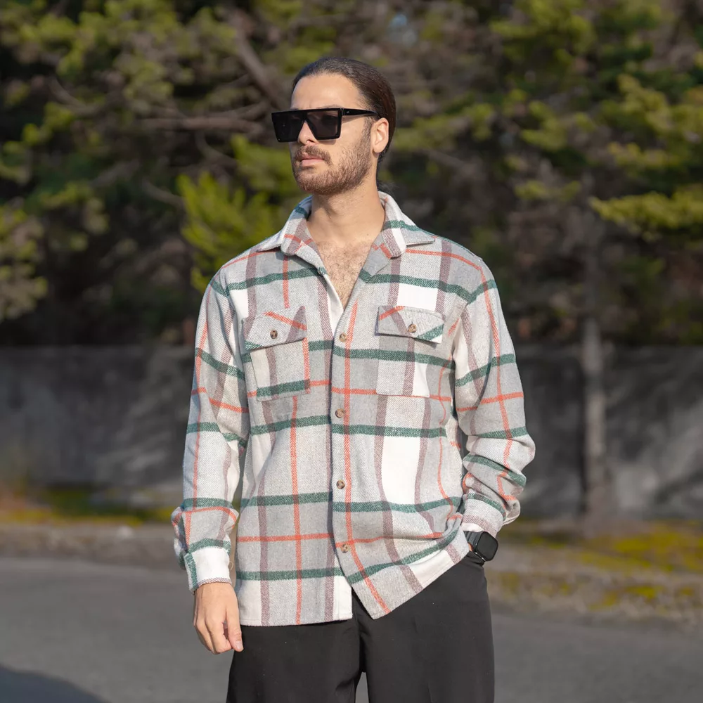 پیراهن مردانه پشمی چهار خونه کد 28291