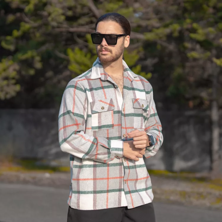 پیراهن مردانه پشمی چهار خونه کد 28291