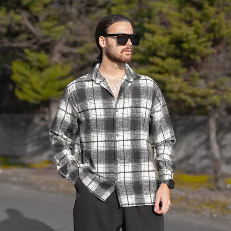 پیراهن مردانه پشمی چهار خونه کد 28293