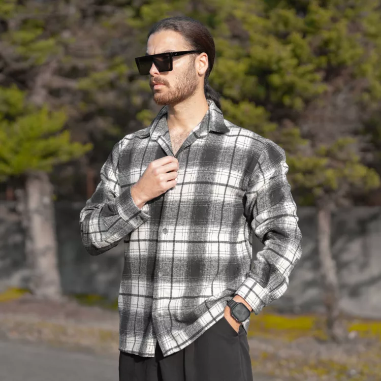 پیراهن مردانه پشمی چهار خونه کد 28293