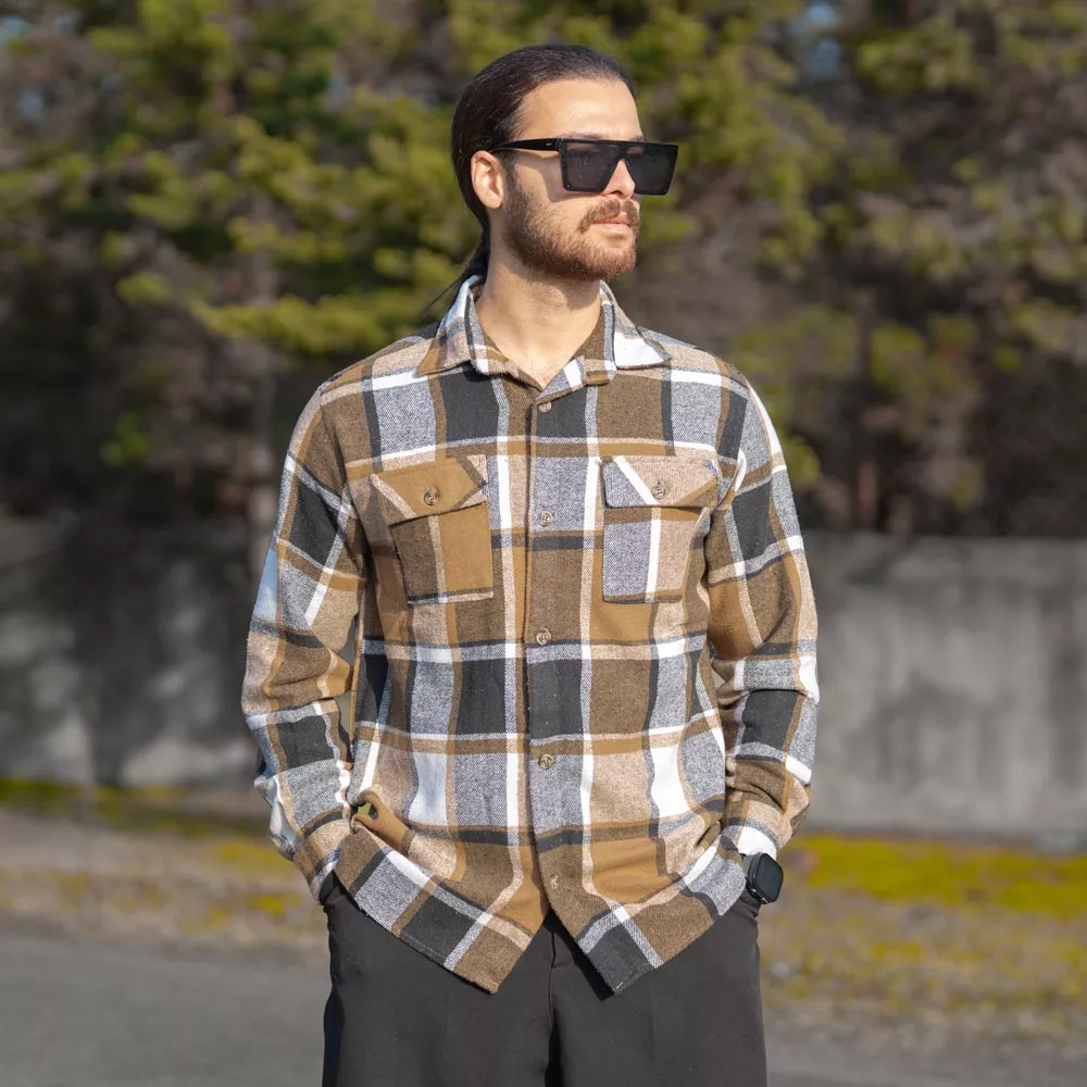 پیراهن مردانه پشمی چهار خونه کد 28295