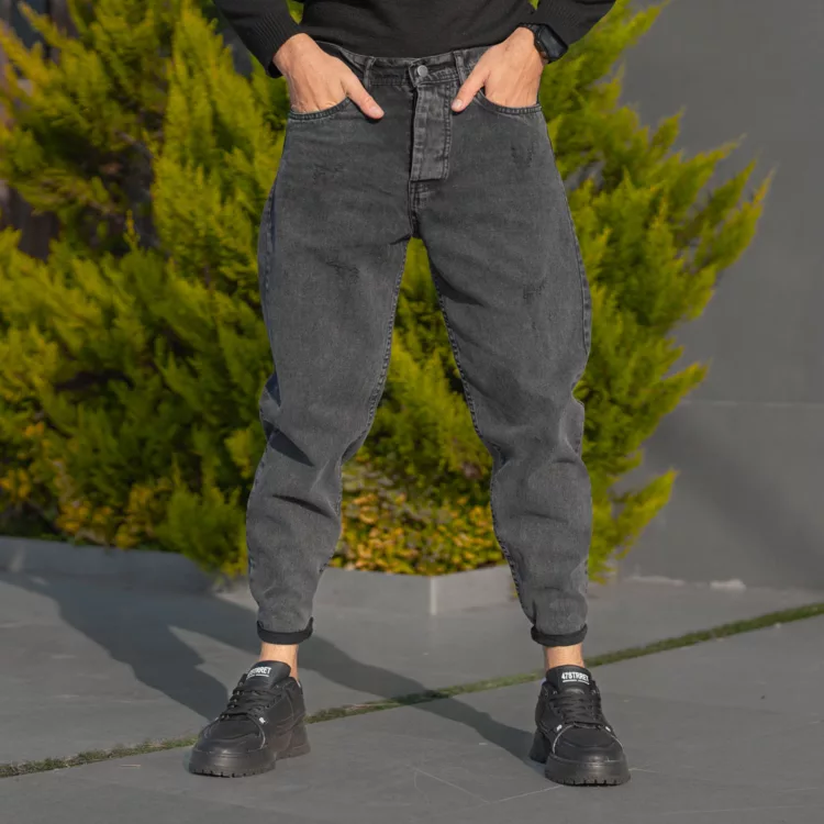 شلوار جین مردانه مام ذغالی کد 28301