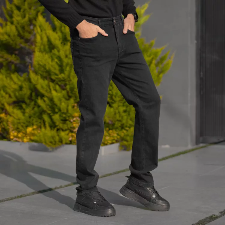 شلوار جین مردانه ذغالی کد 28299