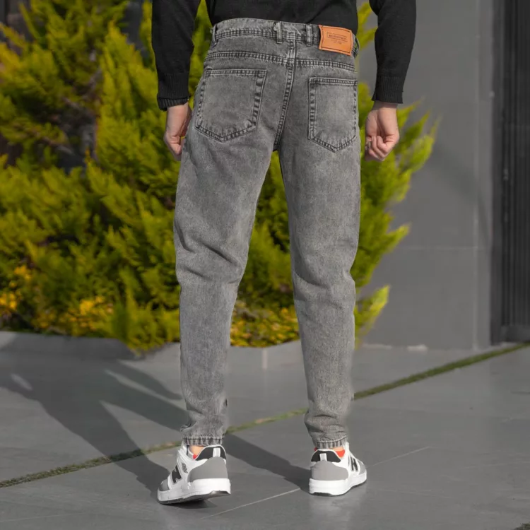 شلوار جین مردانه مام خاکستری کد 28304