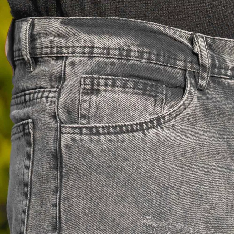 شلوار جین مردانه مام خاکستری کد 28304
