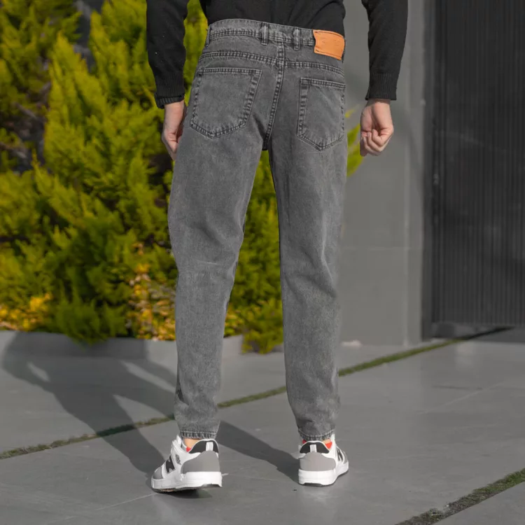 شلوار جین مردانه مام خاکستری کد 28305