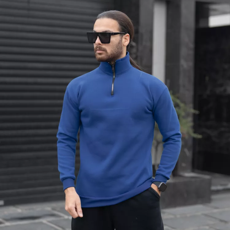 تیشرت دورس نیم زیپ مردانه کد 28332