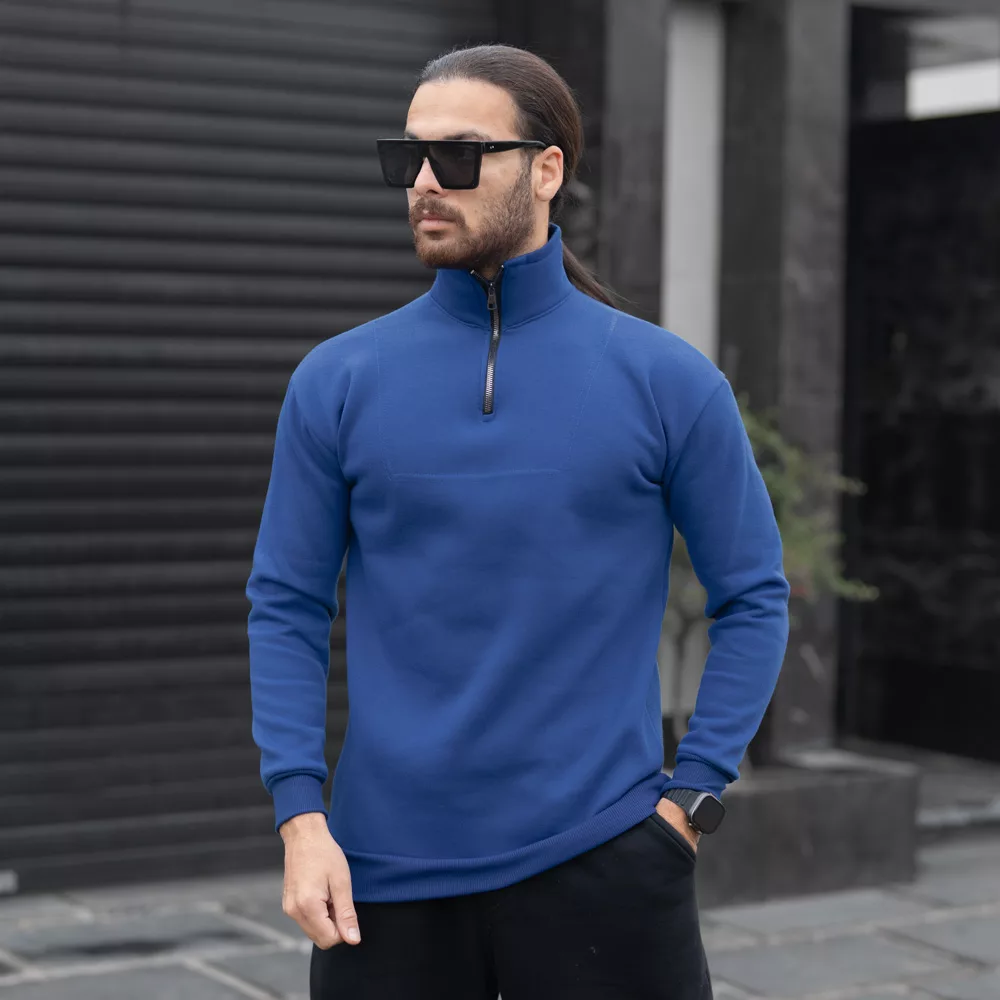 تیشرت دورس نیم زیپ مردانه کد 28332