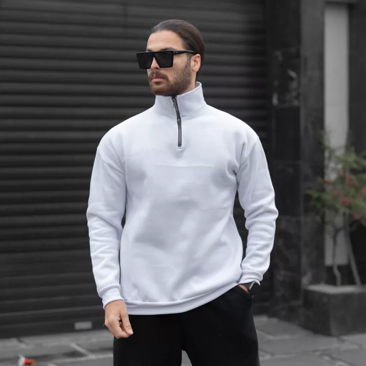 تیشرت دورس نیم زیپ مردانه کد 28332