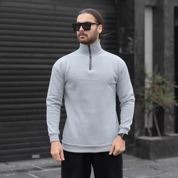 تیشرت دورس نیم زیپ مردانه کد 28332