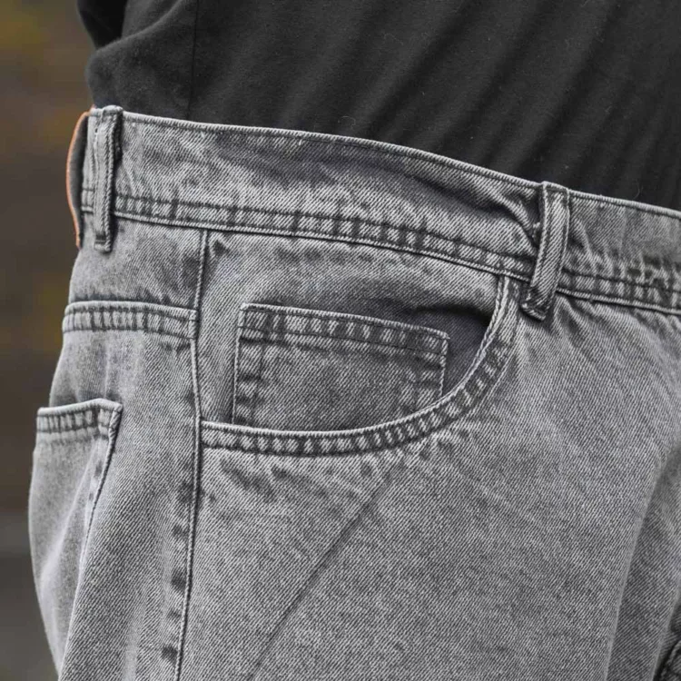 شلوار جین مردانه نیم بگ خاکستری کد 28320