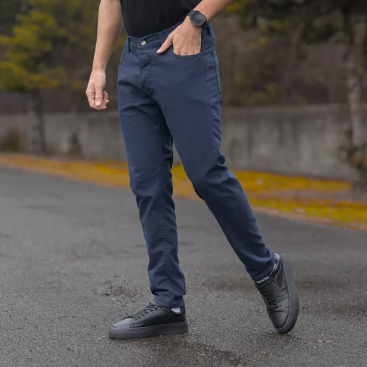 شلوار جین مردانه سرمه ای کد 28330