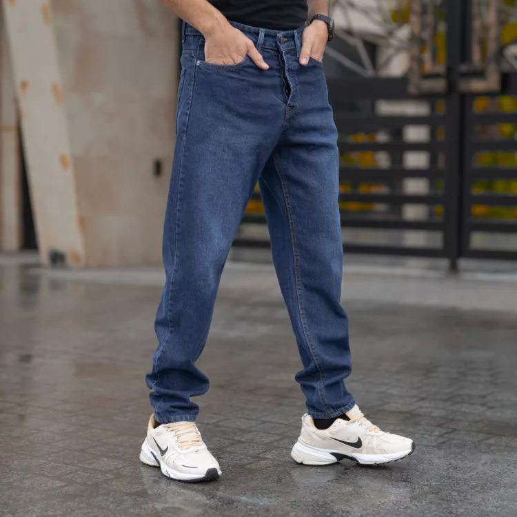 شلوار جین مردانه مام آبی تیره کد 28131