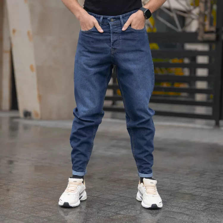 شلوار جین مردانه مام آبی تیره کد 28131