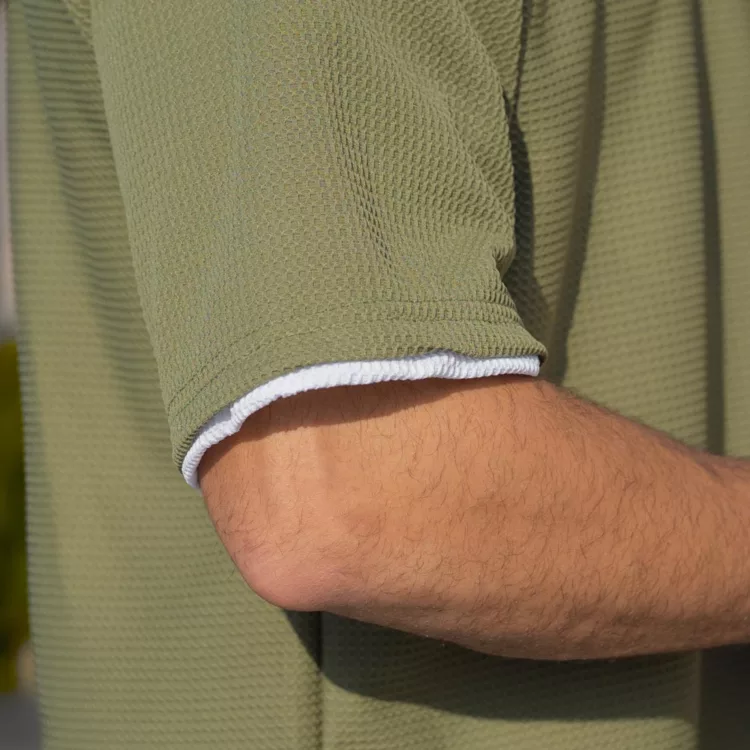 تیشرت مردانه نیم زیپ کد 28218