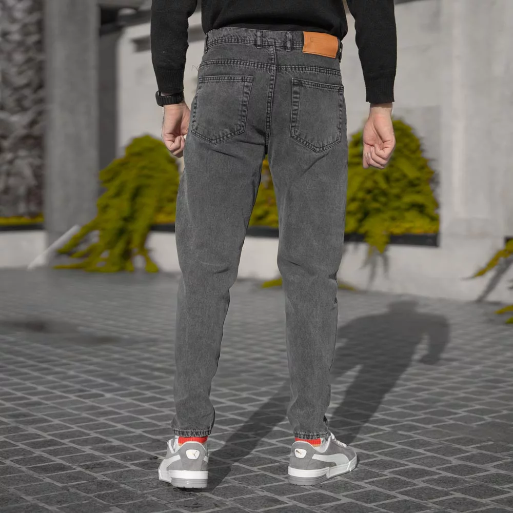 شلوار جین مردانه مام خاکستری کد 28305