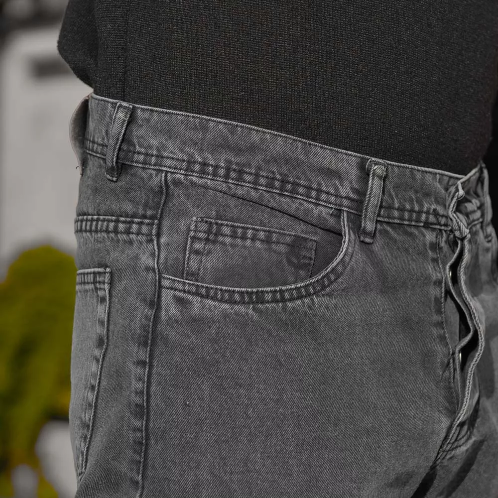 شلوار جین مردانه مام خاکستری کد 28305