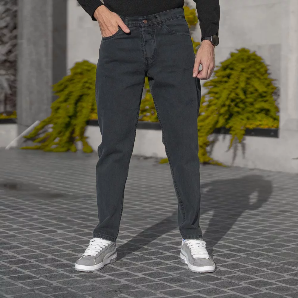 شلوار جین مردانه مام ذغالی کد 28365